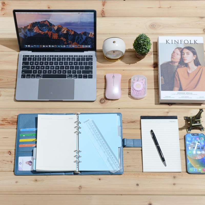 WASON A5 Diary Leather PU Lined Notebook Refillable Paper Journal,