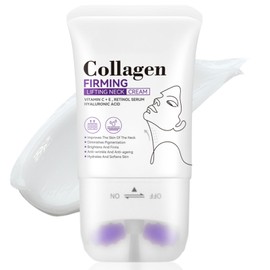 Collagen Firming Neck Cream Roller - Tighten and Lift Neck Cream - Anti Wrinkle & Aging Neck Moisturizer with Double Roller Massage - Fine Lines,Lift Sagging Skin and Reduce Double Chin