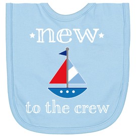 inktastic Baby Boy New To the Crew Sailboat Newborn Bib Light Blue 2ae7d