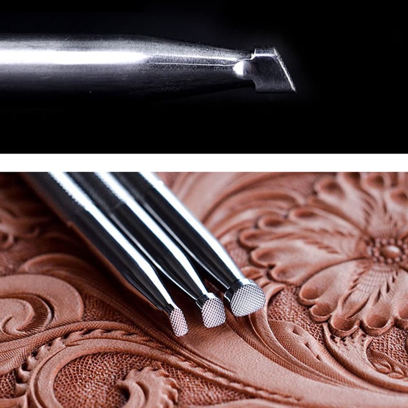 Singring Leather Stamping Tool Beveling Set 5Pcs Undercut Checkered Stamps