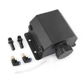 KIMISS Coolant Overflow Tank, 1 Litre Aluminium Coolant Overflow Tank Bottle Recovery Reservoir Universal Water Tank