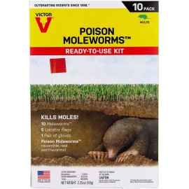 Victor Sweeney's Poison Mole Worms 10 Count Animal Repellent M6009