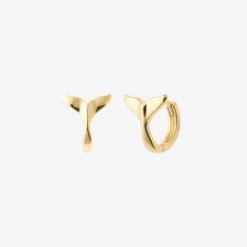 [Exclusive] Gold & Deer 14K Goldfield Whale Tail One-Touch Ring Earrings White Gold / [단독] 골드앤디어 14K 골드필드 고래꼬리 원터치 링 귀걸이 화이트골드
