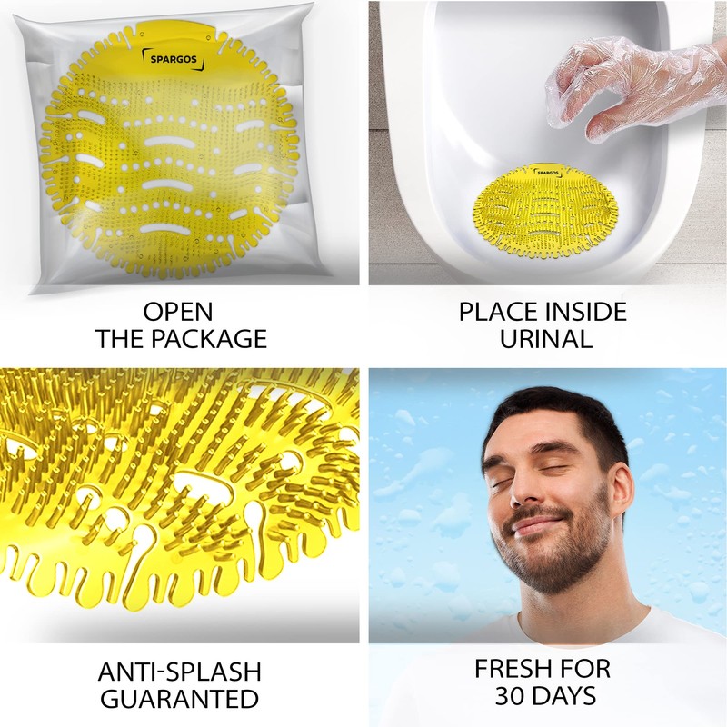 Urinal Screen Deodorizer (12 Pack) Urinal Mats Anti-Splash Toilet Smell
