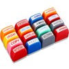Crtiin 16 Pcs Office Stamp Set Message Self Inking Rubber