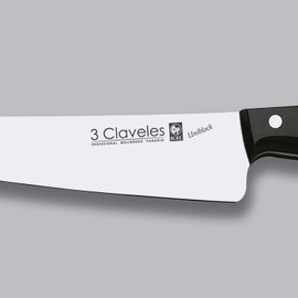 3 CLAVELES CUCHILLO COCINERO UNIBLOCK 15 cm - 6" D 3C 01155, Edelstahl, Negro, 1.25 picometer