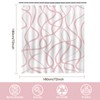 Avezano Grey Striped Shower Curtain Modern Abstract Wavy Grey Bathroom