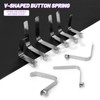 Swpeet 21Pcs 7Sizes Stainless Steel V-Shaped Push Button Spring Clips