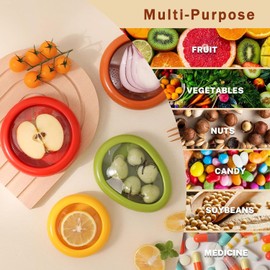 Ziranee Frischhaltedosen in Gemüseform,4 PCS Aufbewahrungsbehälter für Obst und Gemüse, Set für Kühlschrank, Avocado-Schoner, Zwiebel-Aufbewahrungsbehälter, Tomaten- und Zitronenbehälter