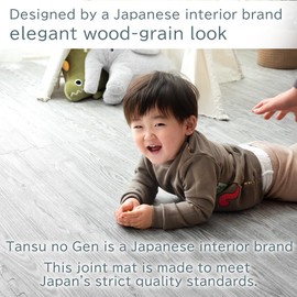 TANSU NO GEN 3/8 Inch Thick Printed Foam Tiles, Wood Grain Interlocking Foam Floor Mats, Anti-Fatigue Flooring, 16 Tiles, Oak, – Produced by Japan.1871054(97848)