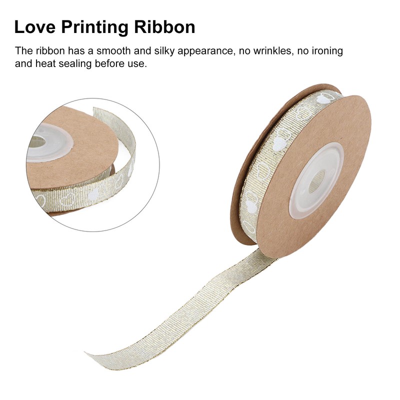 2 Pcs Love Printing Ribbon Washable DIY Crafts Wedding Gift