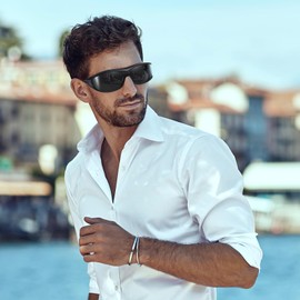 TINHAO Polarised Glasses Overgoggles for Glasses Wearers Fit Over Glasses Men Women UV400 Protection Wrap Around Anti-Glare Sunglasses, Black-black