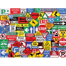 White Mountain Puzzles Road Signs - 500 Piece Jigsaw Puzzle