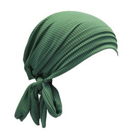 ZLYC Chemo Headwear for Women Soft Head Scarf Headwraps Beanie Hat Stretch Skull Cap, Solid Green, One Size