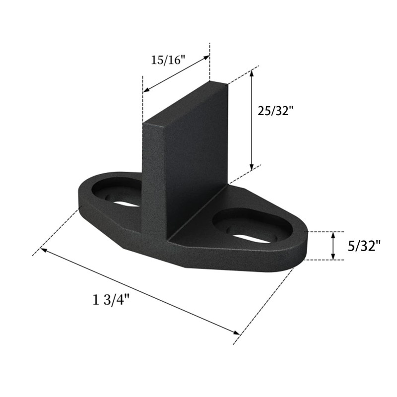 JUBEST Black Aluminum Floor Guide for Sliding Barn Door Hardware