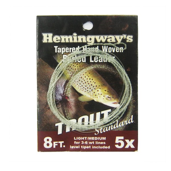 Riverruns Hemingway’s Tapered Leader Hand Woven Furled Leader-Trout Fishing Leader 8FT5X