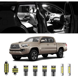 10pcs Tacoma Interior LED Lights Kit Super Bright LED Map Dome Light Bulbs for Toyota Tacoma 2005 2006 2007 2008 2009 2010 2011 2012 2013 2014 2015 2016 2017 2018 2019 2020 2021 2022 all models