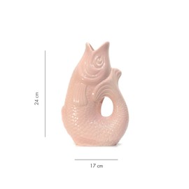 Gift Company Monsieur Carafon S 1087403012 Decorative Vase Fish Shape Stoneware Sea Pink 25 cm