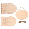 MECCANIXITY Unfinished Hanging Wood Sign Blank with Ropes 6"x5" Unfinished