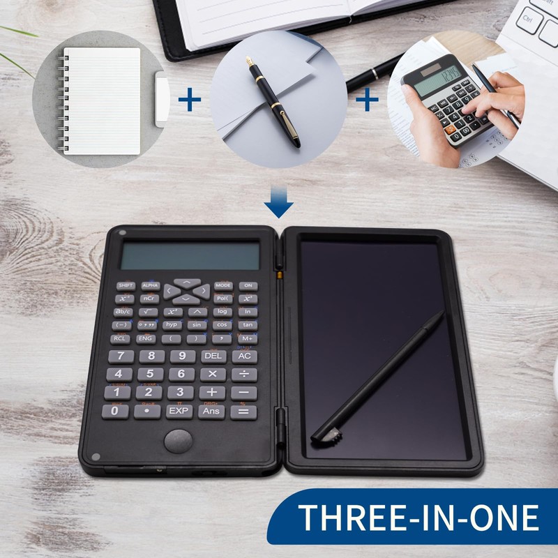 HouseMao Basic Calculator Notepad with LCD Writing Tablet, Rechargeable, Lock