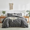 Tufted Ruffle Duvet Cover Set King Size, 3 Pieces Vintage