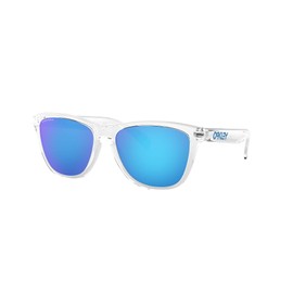 Oakley OO9013 Frogskins Sunglasses+ Vision Group Accessories Bundle (Crystal Clear/Prizm Sapphire (9013D0))