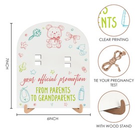 JHFDTY Baby Announcement for Grandpa Grandma Surprise Pregnancy Announcement Ideas Baby Reveal for Grandparents Gifts Newborn Pregnancy Test Announcement Wooden Sign