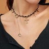 NALISASA Chunky Big Puffy Heart Pendant Choker Necklace, Black Velvet