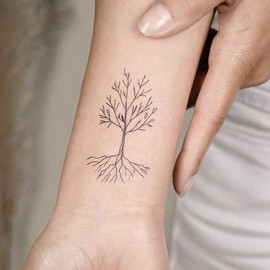 UBICA Semi Permanent Tattoo, Tree of Life Minimalist Fine Line Temporary Tattoos for Balance & Connection, 2 Sheets, Lasts 1–2 Weeks, Waterproof & Non-Reflective
