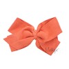 Large Suede Hair Bow-Rust