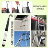 5M/16.5FT Telescoping Ladder with Detachable Hooks,Aluminum Extension Foldable Telescopic Ladder,Portable