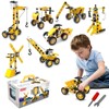 Techshining 8 in 1 Toy Trucks for Kids Take Apart Toys Construction Vehicles STEM Educational Toys Building Blocks for Boys and Girls Christmas Birthday Gift