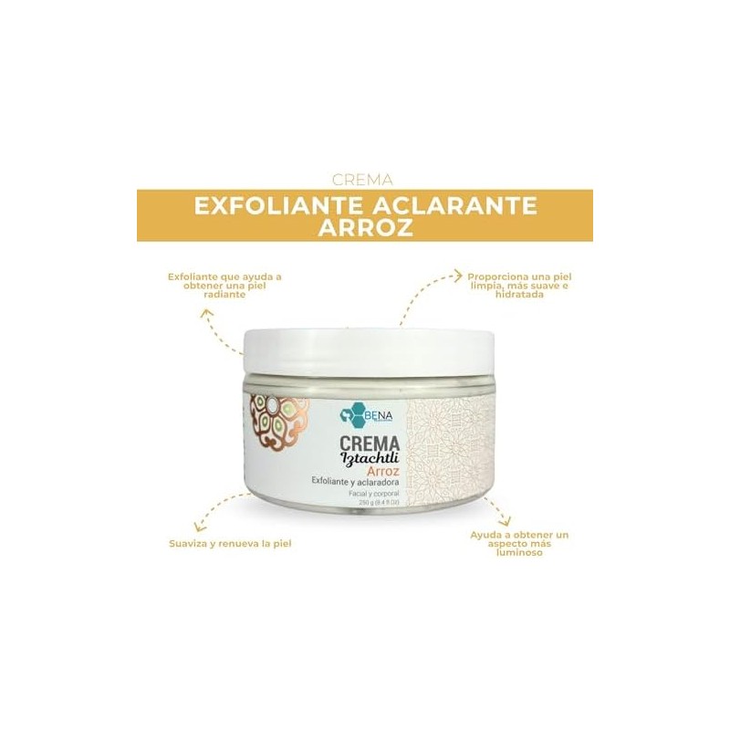 Crema Aclaradora Exfoliante Arroz Y Manteca De Karité Bena