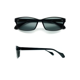 Lancetti Men's Polarized Sunglasses for Driving, LC-S104 Black/Polarized Smoke