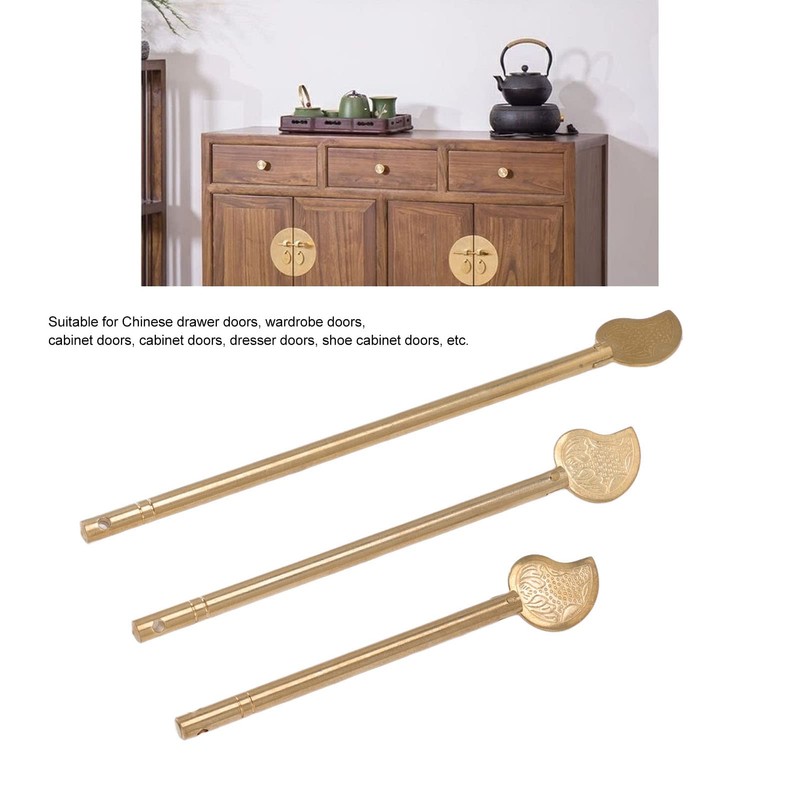 3 Pieces Cabinet Key Latch Leaf Lock Pin Brass Chinese