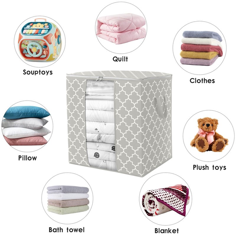 WISELIFE Storage Bags 3 Pack/100L Large Blanket Clothes Organization and