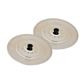 Kosma Set of 2 Piece Stainless Steel Universal Lid Cover with Perforated Steam Outlet - 21 & 27.5 cm