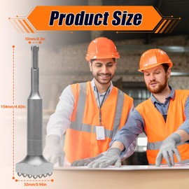 SDS Plus Chisel, 40cr Electric Flower Hammer Drill, Stick Chisel with Round Handle, 16 Teeth, Square Head for Concrete, Slate, Bridges, Granite Tiles