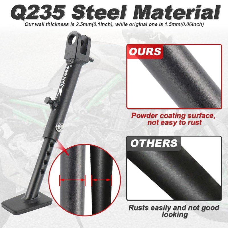 Xitomer 0-2.5'' Adjustable Sidestand Kickstand for Z900RS ZR900, 2018-2026