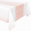 EMAAN White Rose Gold Premium Rectangular Disposable Party Tablecloth, 108
