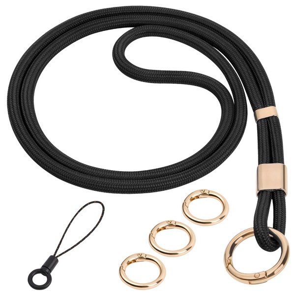 flintronic Neck Lanyard Strap for Keys, Nylon Round Cord Long