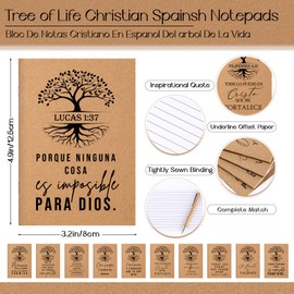 Kosiz 20 Pcs Spanish Christian Notepad Regalos Cristianos En Español Inspirational Bible Verse Spanish Notebook for Women Men Journal Writing Office School Religious Church Bible Study
