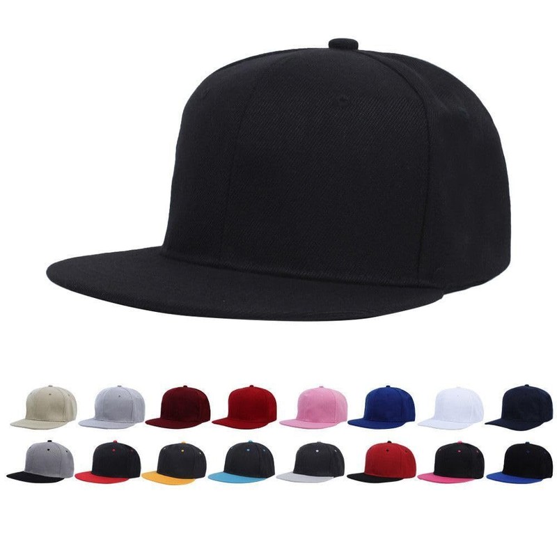 Boolavard Classic Snapback Hat Hip Hop Style Flat Peak Plain