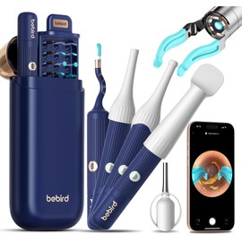 Ear Wax Removal Tool Camera, HD Visual Ear Cleaner with Flexible Otoscope & S-Shaped Silicone Head,WiFi Earwax Remover Kit with Tweezers, 21-in-1 Set for Family, Adults/Kids, Home & Travel