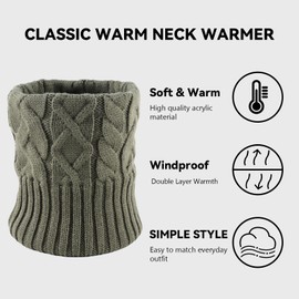 Zsedrut Fall Winter Women Scarves Cable Knitted Scarf For Women Warm Neck Warmer Cold Weather (Army Green)