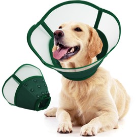 Allroaring Allroaring Dog Cone Collar After Surgery, Soft Dog Cones for Large Dogs, Breathable Pet Elizabethan Collar Dogs Recovery Cone to Stop Licking Protective Wound Lightweight E-Collar, Green XL