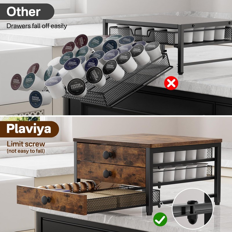 Plaviya Coffee Pod Holder for Counter, 3 Tier Coffee Pod