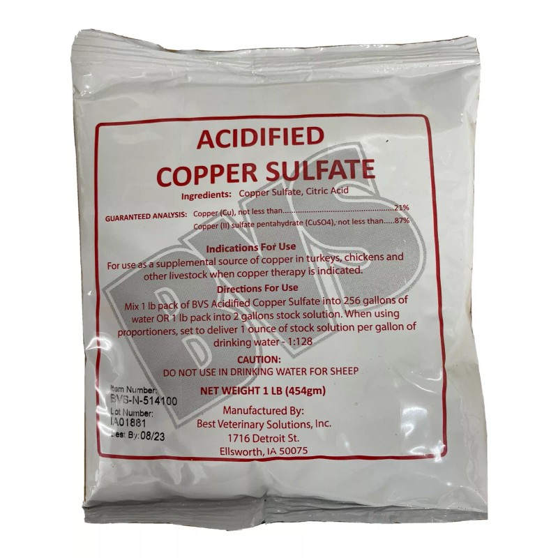 Animal Science Products (5) 16oz Pack Acidified Copper Sulfate for