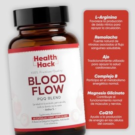 Blood Flow Platinum | Suplemento para la Circulación con L-Arginina, Remolacha y Óxido Nítrico, Magnesio, Complejo B y Vitamina D3 | Vitalidad y Biene