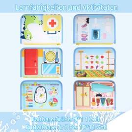 khlerox Busy Board Montessori Toy for Toddlers, Educational Learning Activity Sensor Board, Developing a Sensory Toy for Fine Motor Skills (Light Blue)